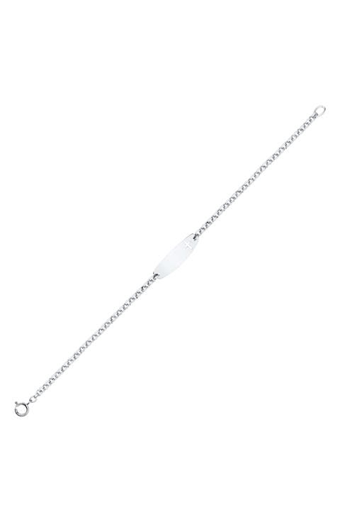 Cutout Identity Tag Sterling Silver Bracelet (Baby)