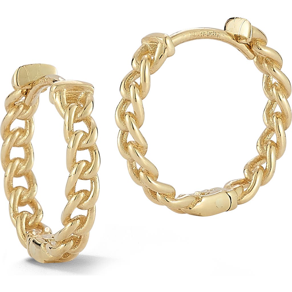 Ember Fine Jewelry Curb Link Huggie Hoop Earrings In Gold