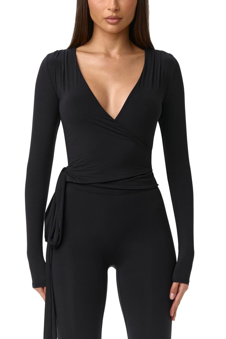 Naked Wrap Top, Main, color, BLACK