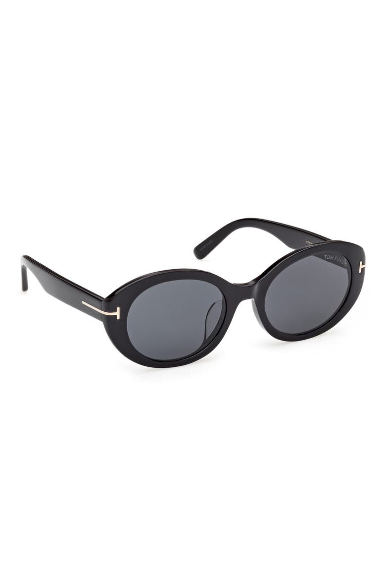 Jasmin 54mm Oval Sunglasses, Alternate, color, SHINY BLACK / SMOKE