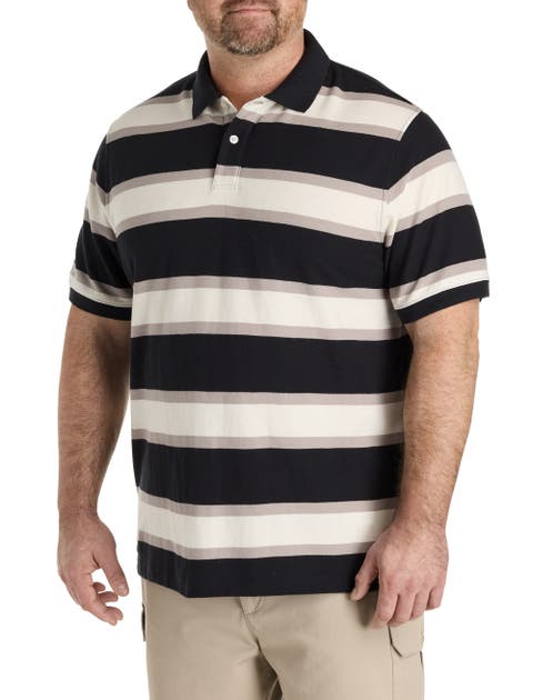 Big & Tall Tonal Striped Rugby Polo Shirt
