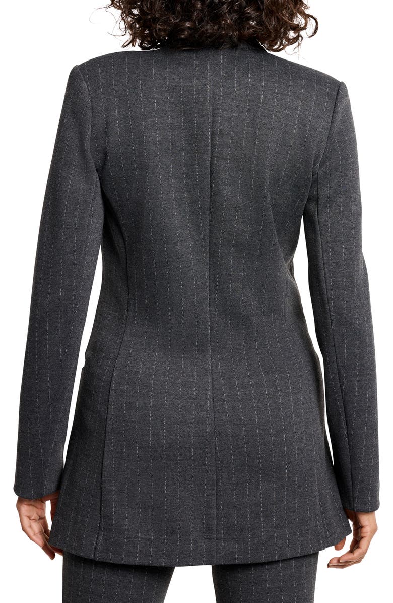 NIC+ZOE Pinstripe Ponte Blazer, Alternate, color, Grey Multi