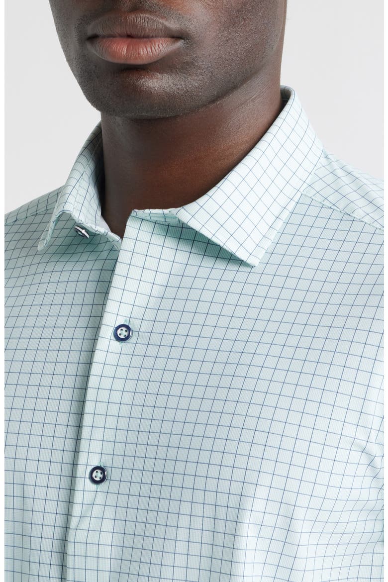 XC Motion Performance Knit Button-Up Shirt, Alternate, color, GREEN WINDOWPANE