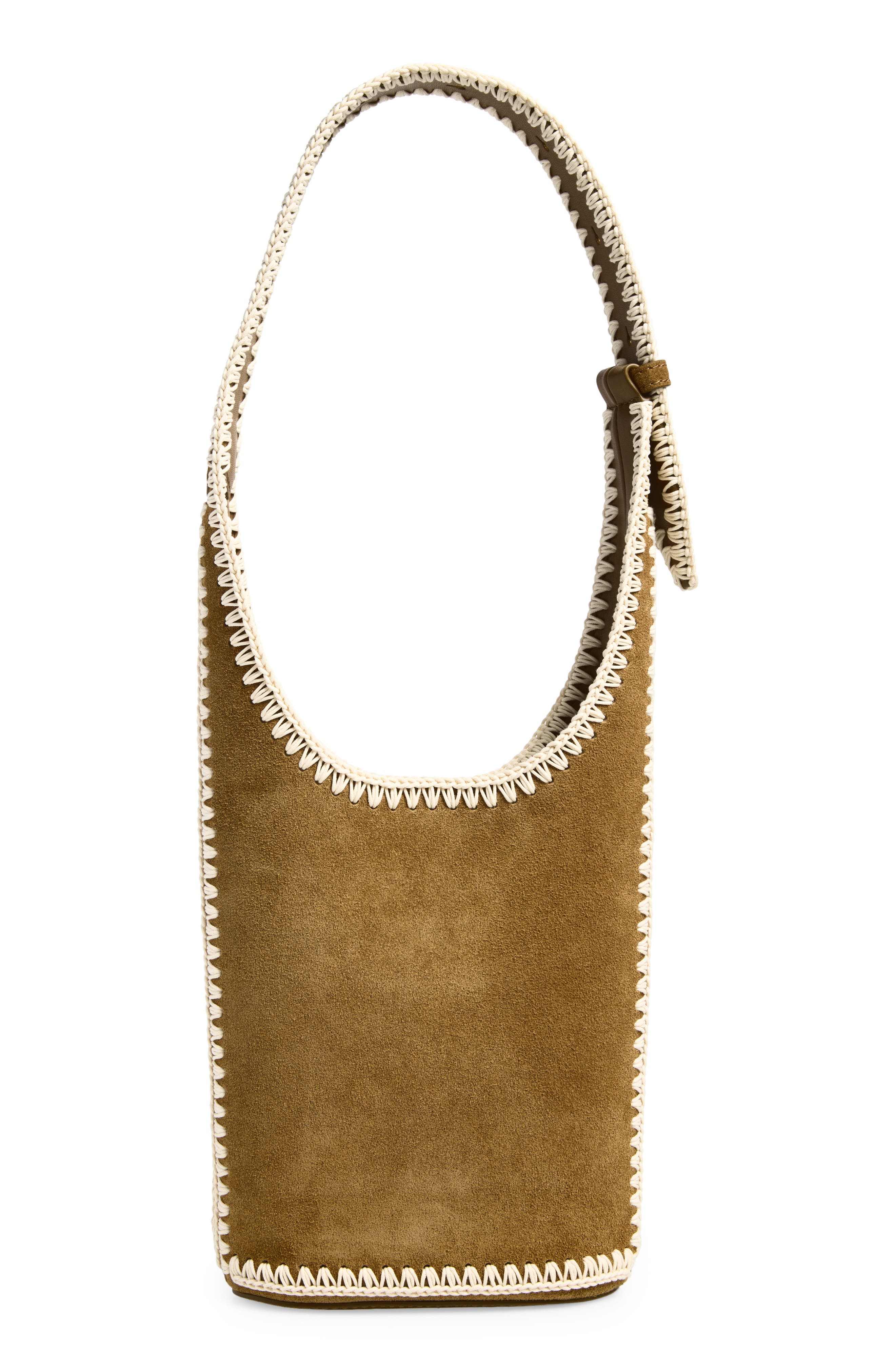 Small Whipstitch Loop Suede Shoulder Bag, Alternate, color, ACORN MULTI