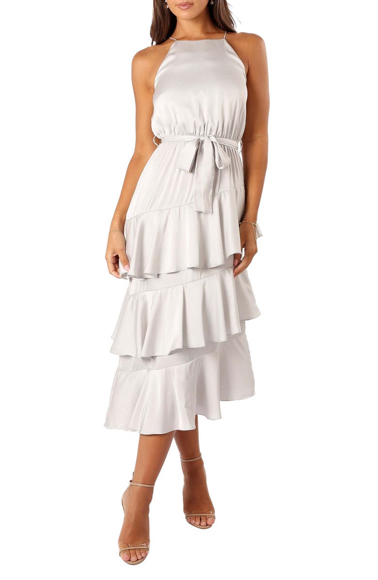Petal & Pup Seychelle Tiered Midi Dress, Main, color, 