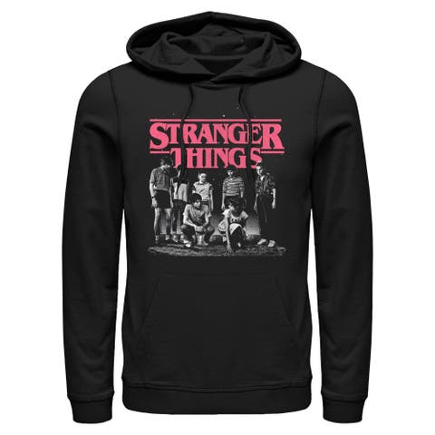 Men's Stranger Things Title Logo Faded  Pull Over Hoodie