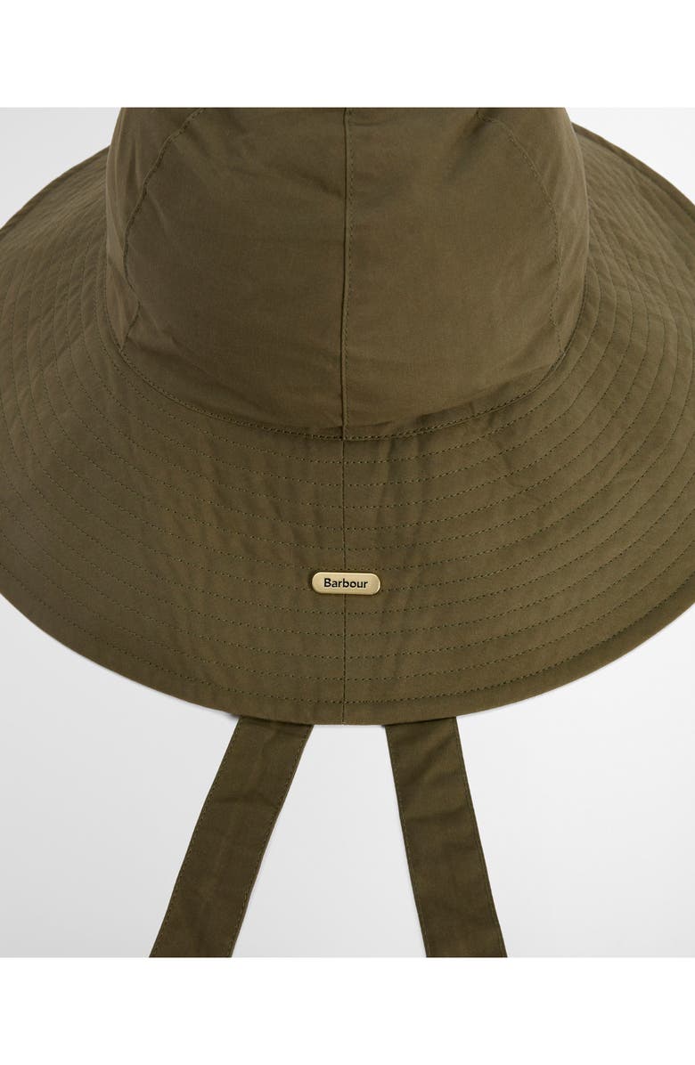 Barbour Kershop Water Resistant Waxed Cotton Bucket Hat, Alternate, color, Dusky Green