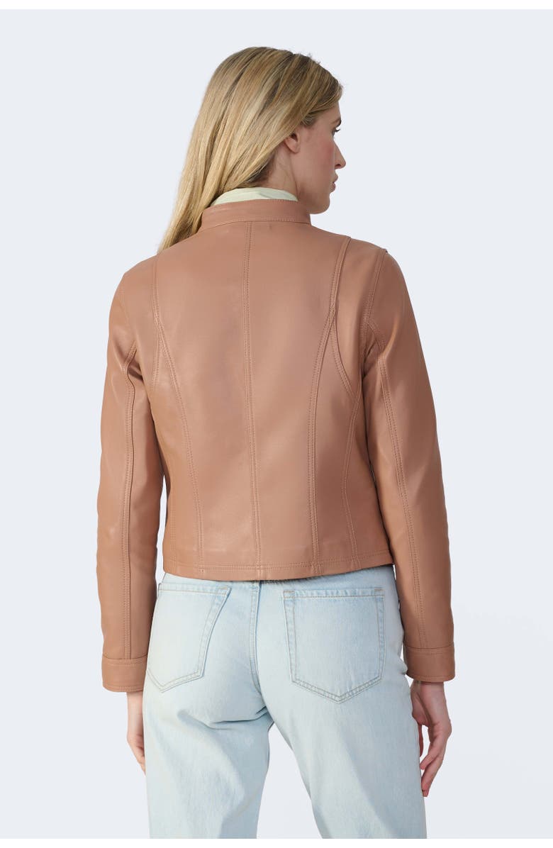 Furniq UK Amelia Leather Jacket, Alternate, color, Mocha Brown