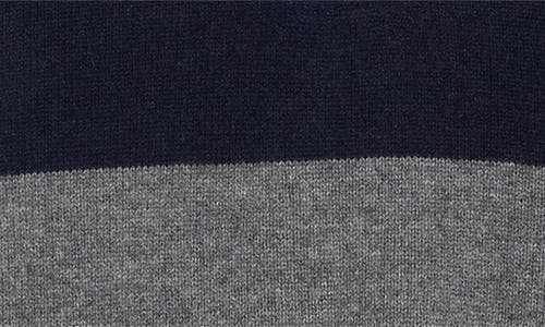 Sporty And Rich Sporty & Rich Serif Logo Embroidered Cashmere & Wool Rugby Polo Sweater In Gray