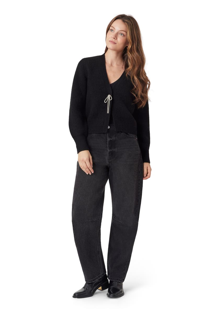 Scotch & Soda Embellished Bow Cardigan, Alternate, color, Black Night