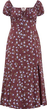 City Chic Abbie Floral Print Midi Dress