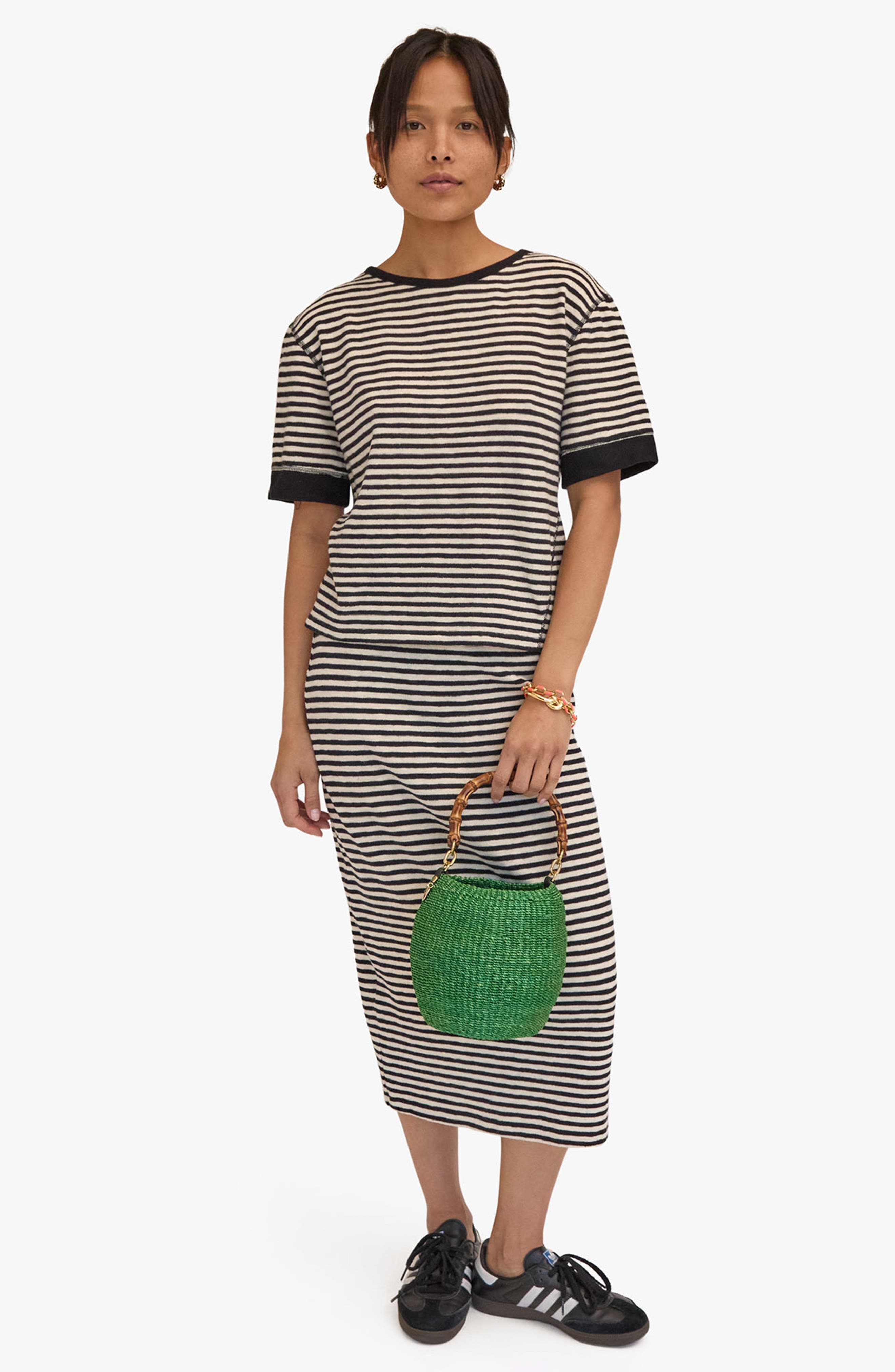 Clare V. Pot de Miel Bamboo Top Handle Straw Basket Bag, Alternate, color, 