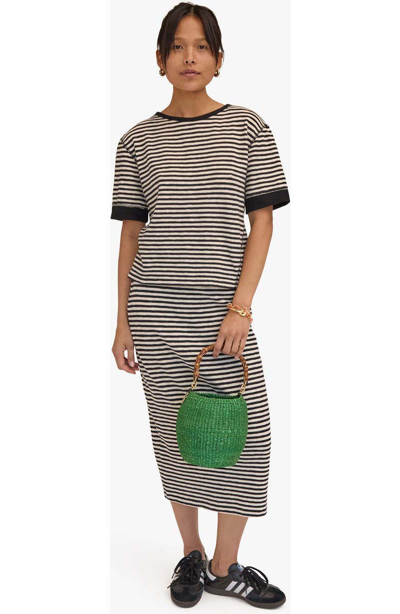 Clare V. Pot de Miel Bamboo Top Handle Straw Basket Bag, Alternate, color,