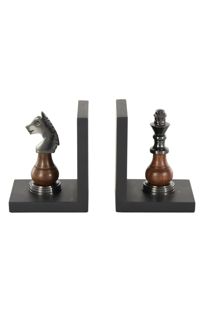 SONOMA SAGE HOME Chess Board Set of 2 Metal Bookends, Main, color,
