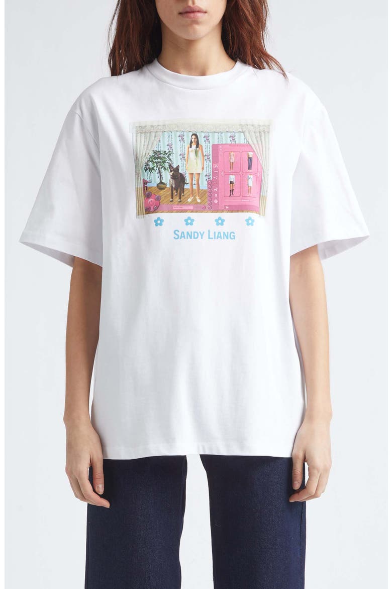 Simi Boxy Graphic T-Shirt, Main, color, WHITE