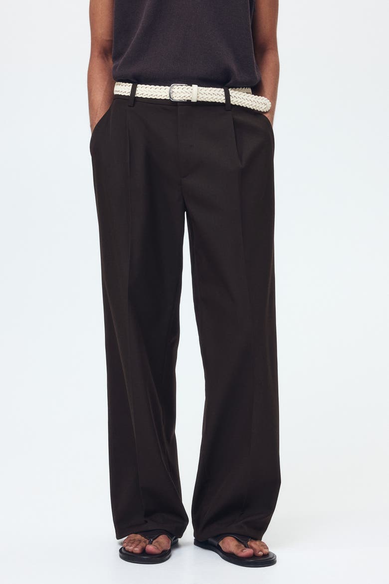 Loose-fit Tailored Pants, Alternate, color, Dark brown