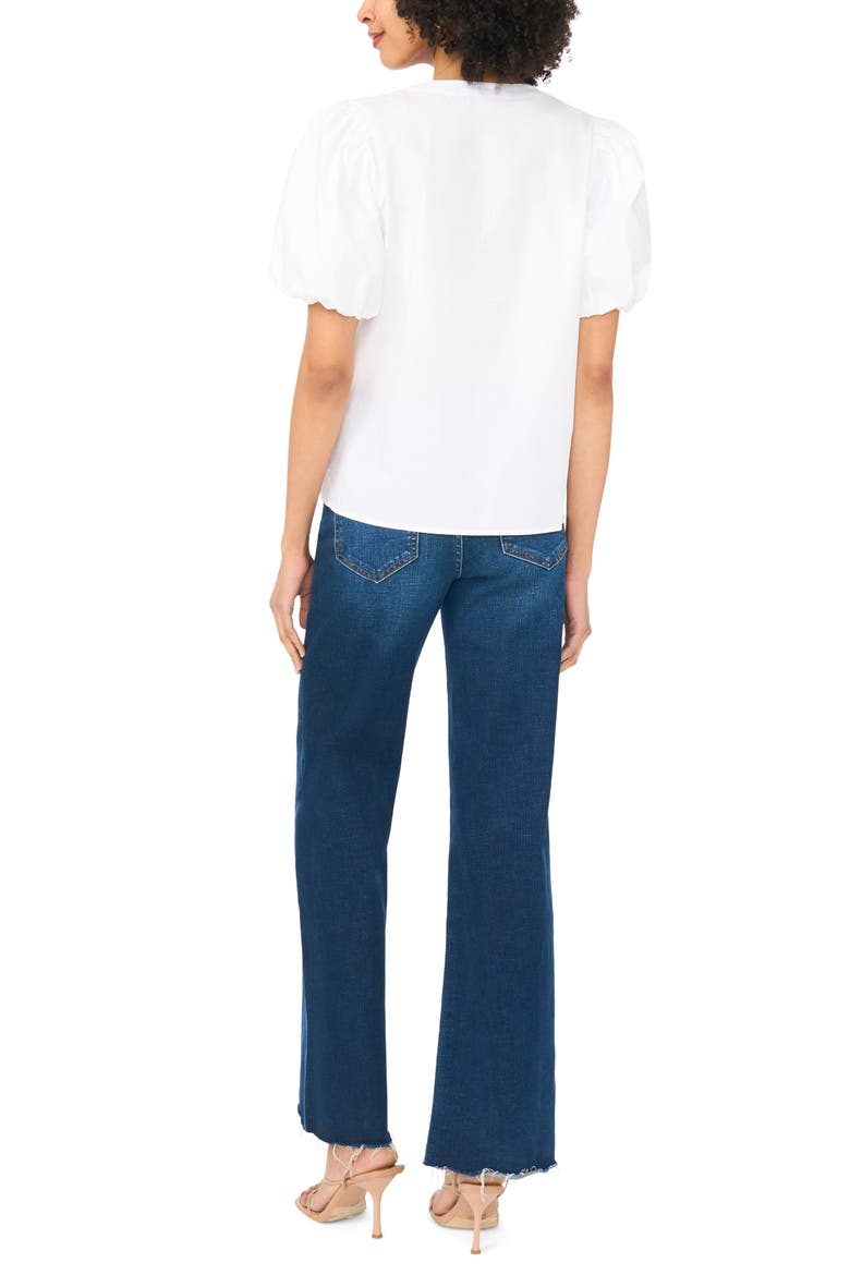 Organdy Puff Sleeve Top, Alternate, color, ULTRA WHITE