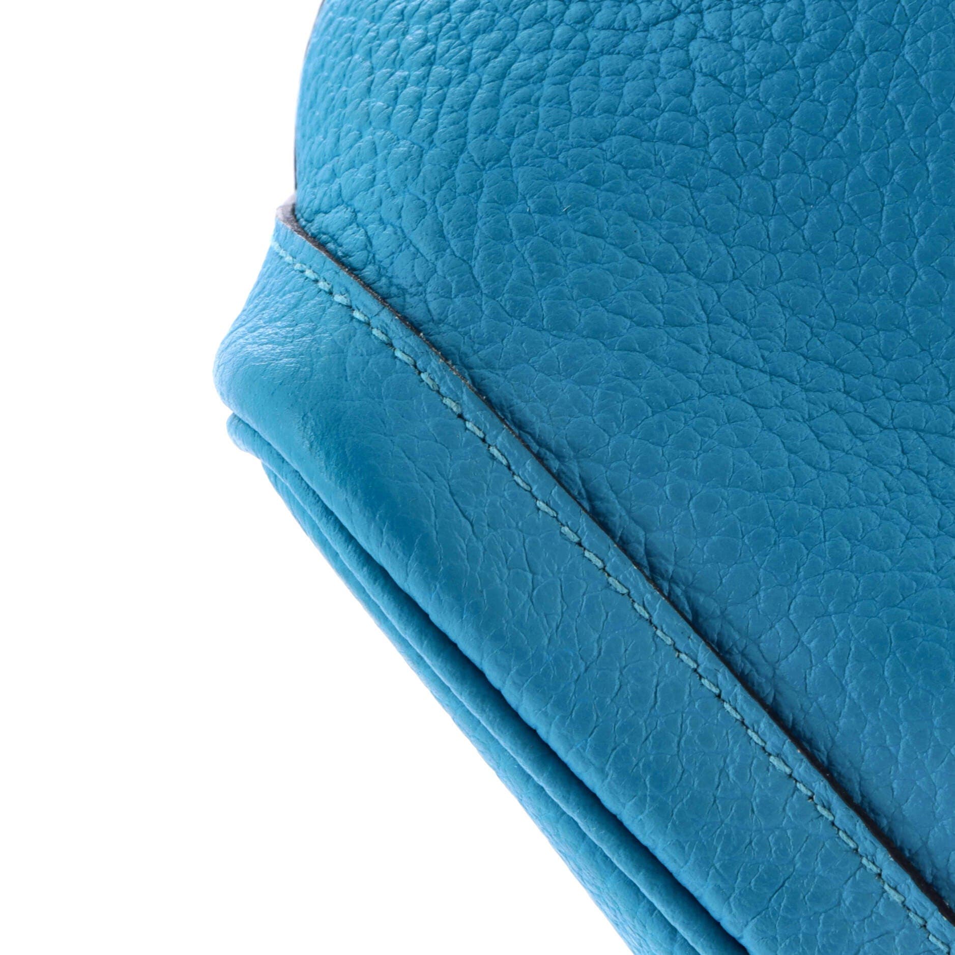 Pre-Owned Hermes Garden Party Tote Leather 36, Alternate, color, Turquoise