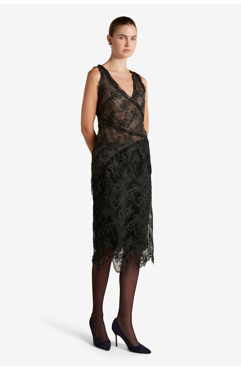 Marina Moscone Lace Patchwork Top, Alternate, color, Black