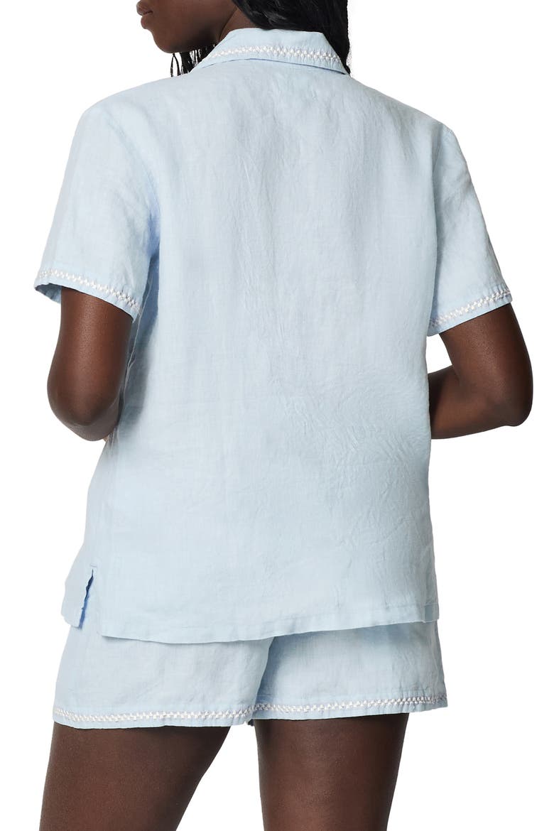 Linen Short Pajamas, Alternate, color, BABYS BREATH BLUE