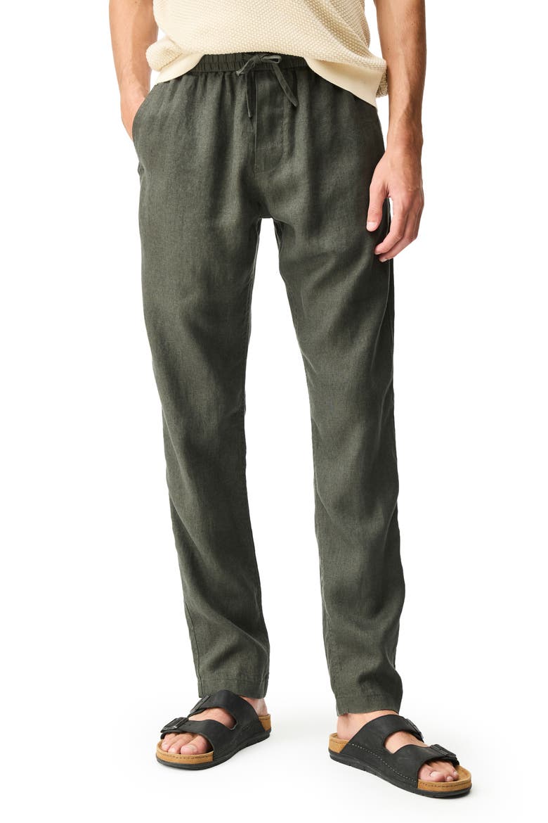 Linen Resort Pants, Main, color, BAYLEAF