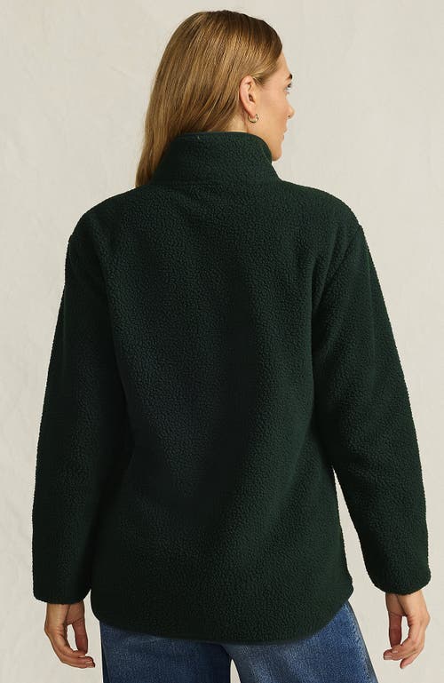Lands' End Cozy High Pile Full Zip Fleece Jacket In Green