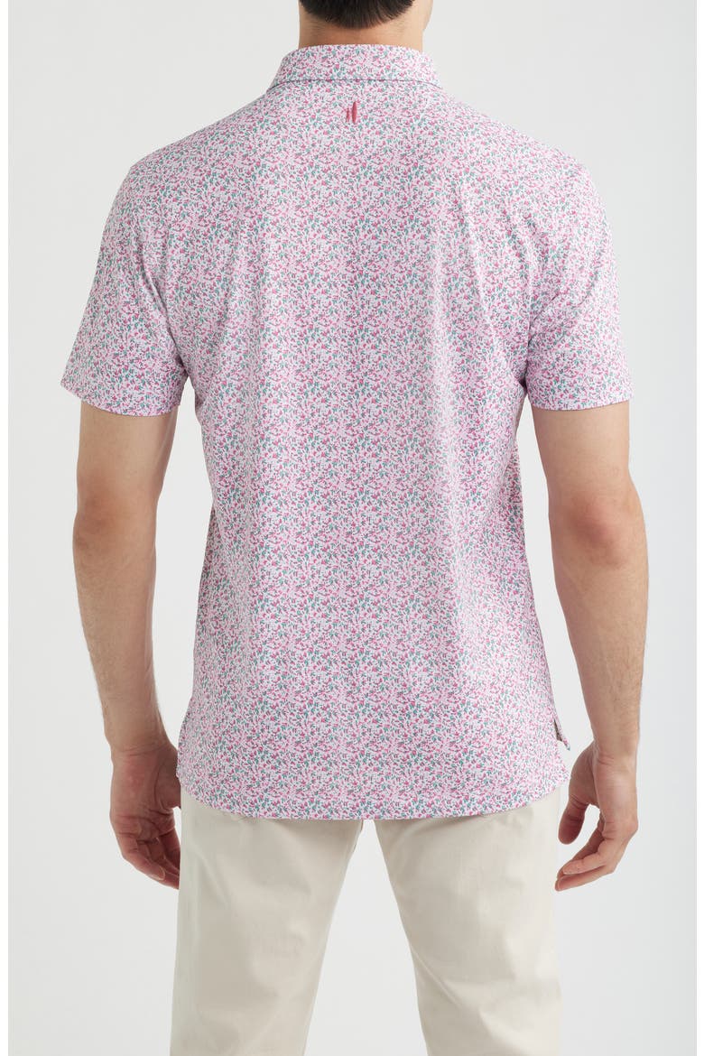 Bloom Neat Floral Performance Polo, Alternate, color, PALM BEACH