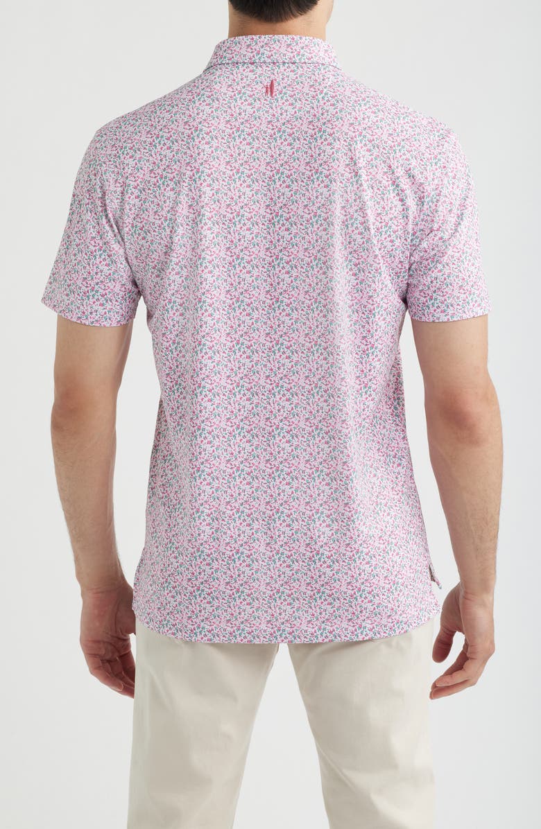 johnnie-O Bloom Neat Floral Performance Polo, Alternate, color, Palm Beach
