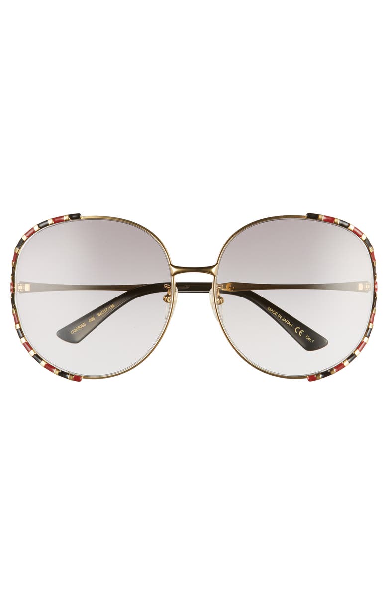 Gucci 64mm Gradient Oversize Round Sunglasses, Main, color,