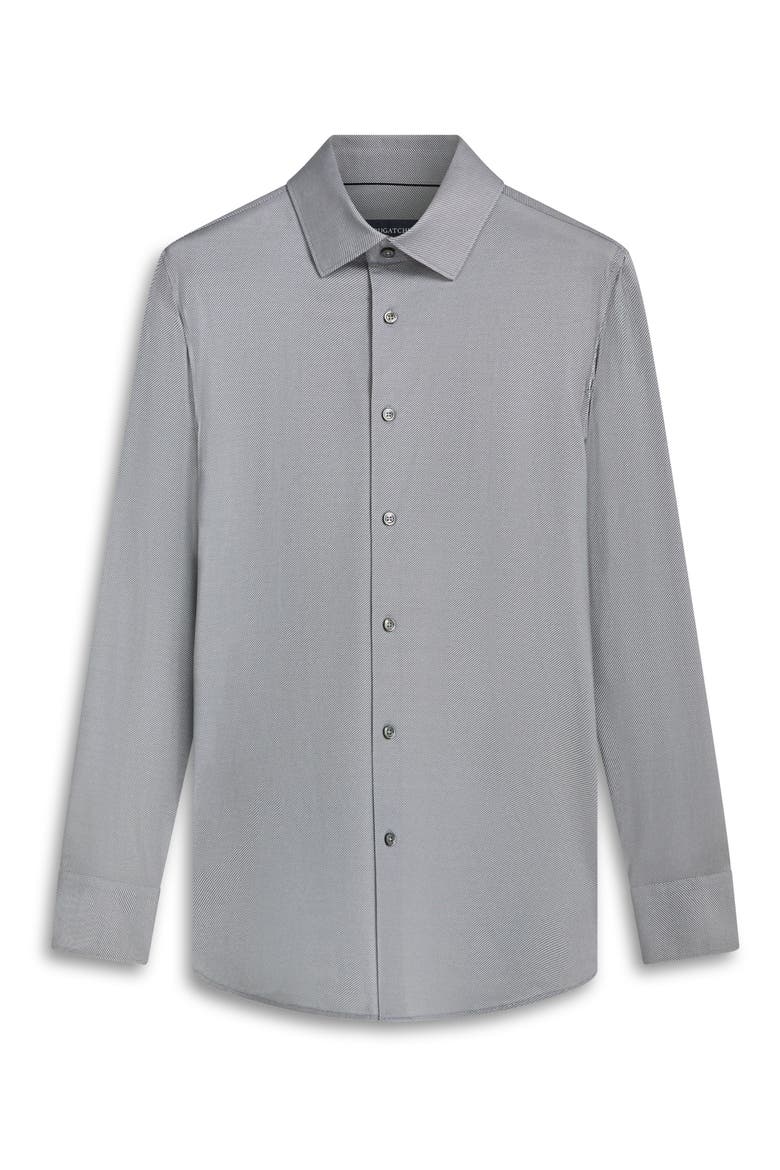 James OoohCotton® Trim Fit Stripe Button-Up Shirt, Alternate, color, CEMENT