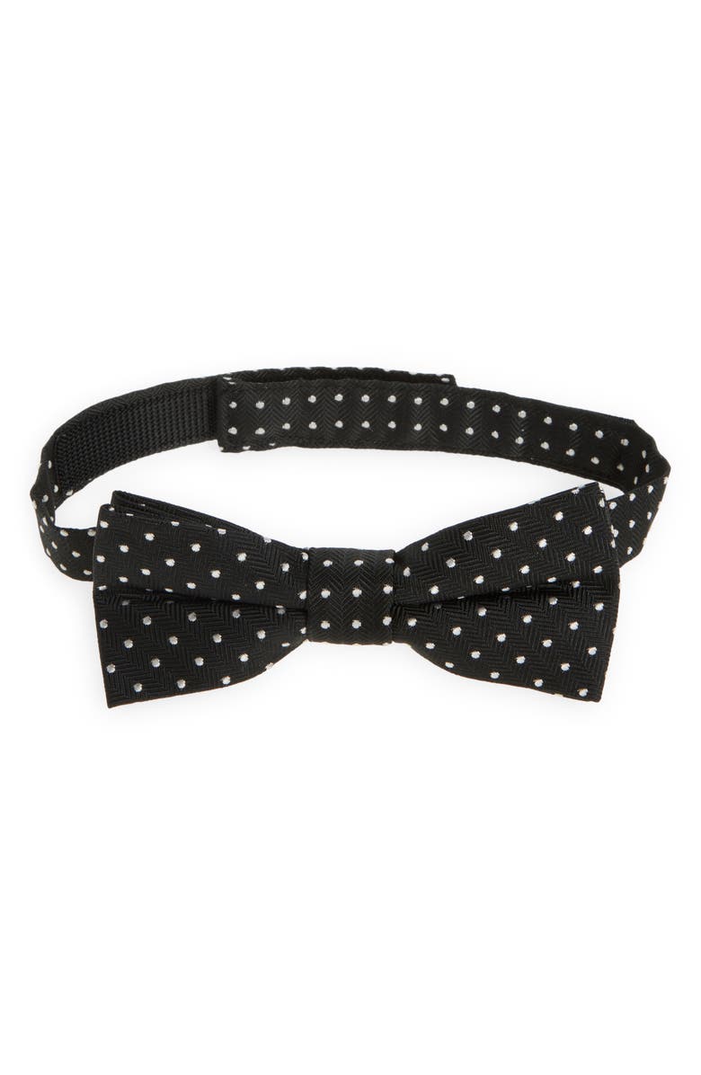 Nordstrom Kids' Boden Dot Silk Pre-Tied Bow Tie, Main, color, Black- White Boden Dot