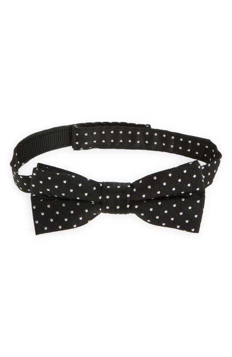 Kids' Boden Dot Silk Pre-Tied Bow Tie