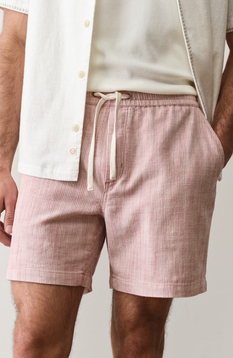 Marine Layer 6-Inch Saturday Beach Shorts, Alternate, color, Withered Rose Stripe