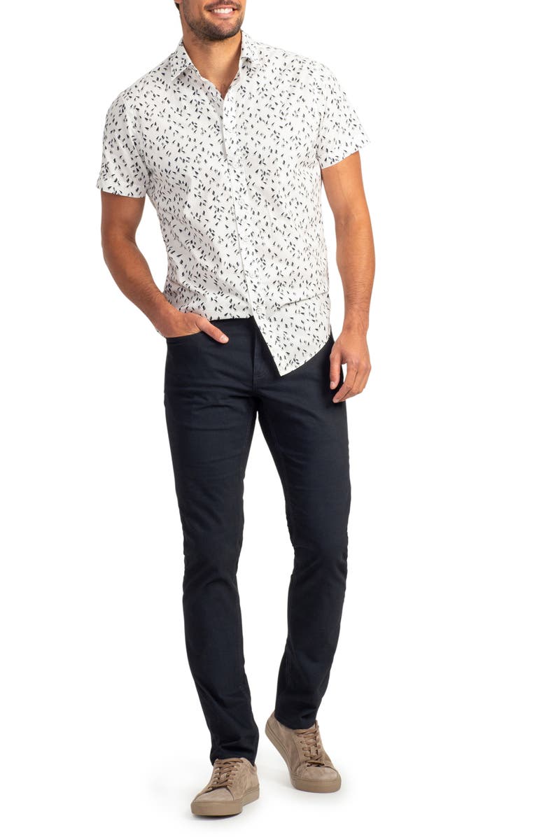 Rodd & Gunn Richmond Bay Sports Fit Sailboat Print Short Sleeve Button-Up Shirt, Alternate, color,