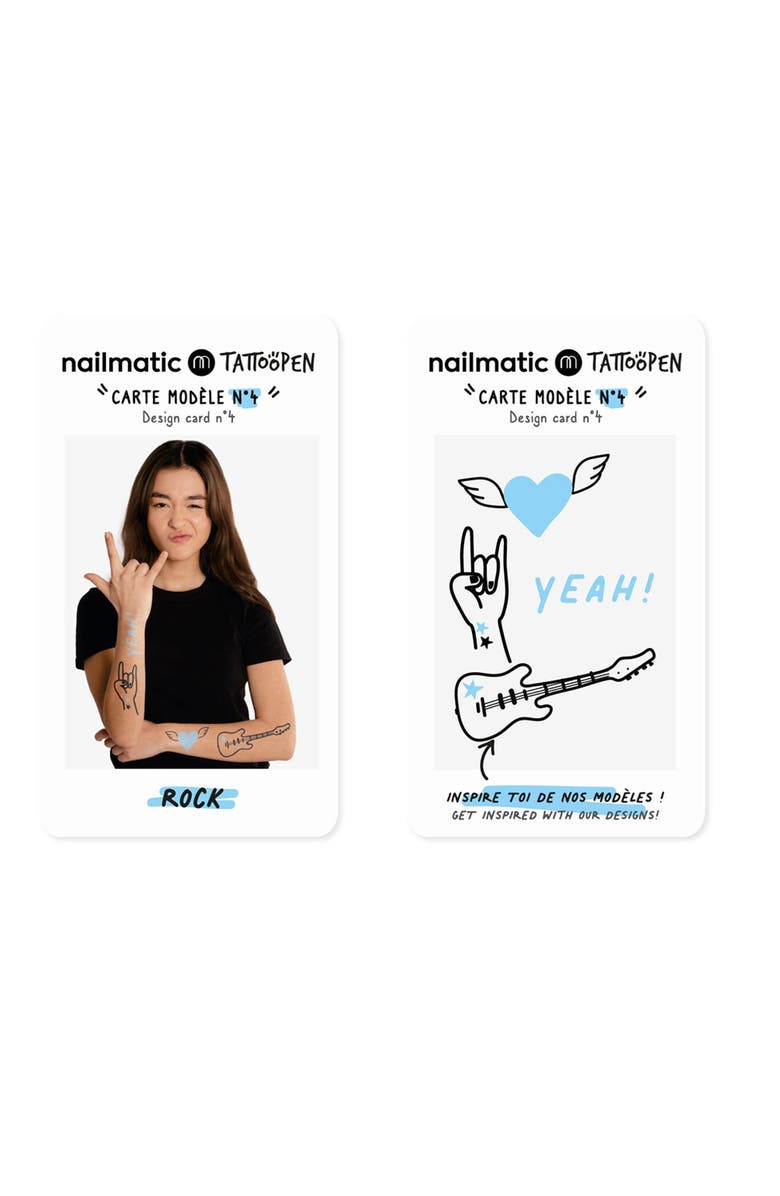 nailmatic Tattoo Pen Set For Kids, Alternate, color, Rock