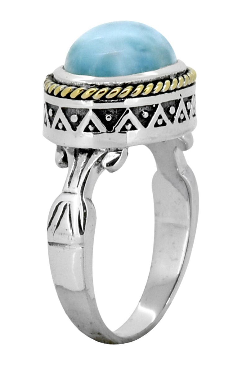 NITYA Sterling Silver Brass Larimar Ring, Alternate, color, 