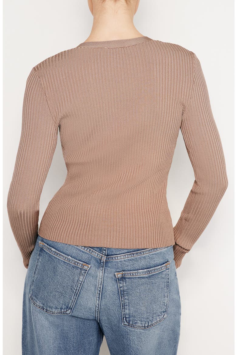 Shine Rib Cardigan, Alternate, color, PUTTY