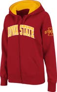 COLOSSEUM Women's Stadium Athletic Cardinal Iowa State Cyclones Arched Name Full-Zip Hoodie
