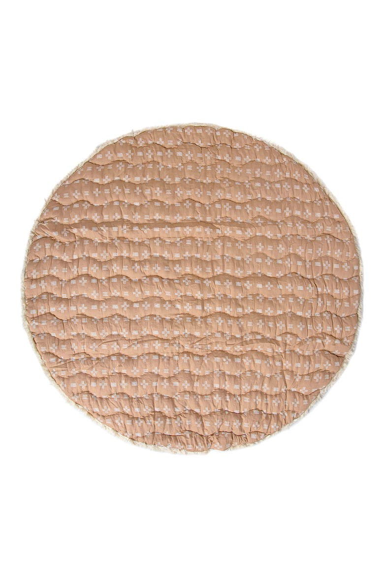 Quilted Cotton Baby Playmat, Alternate, color, COPPER/ WHITE