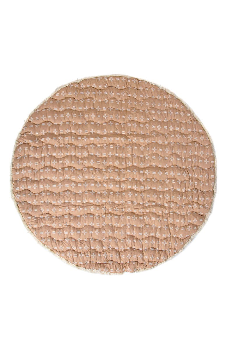 CRANE BABY Quilted Cotton Baby Playmat, Alternate, color, Copper/ White