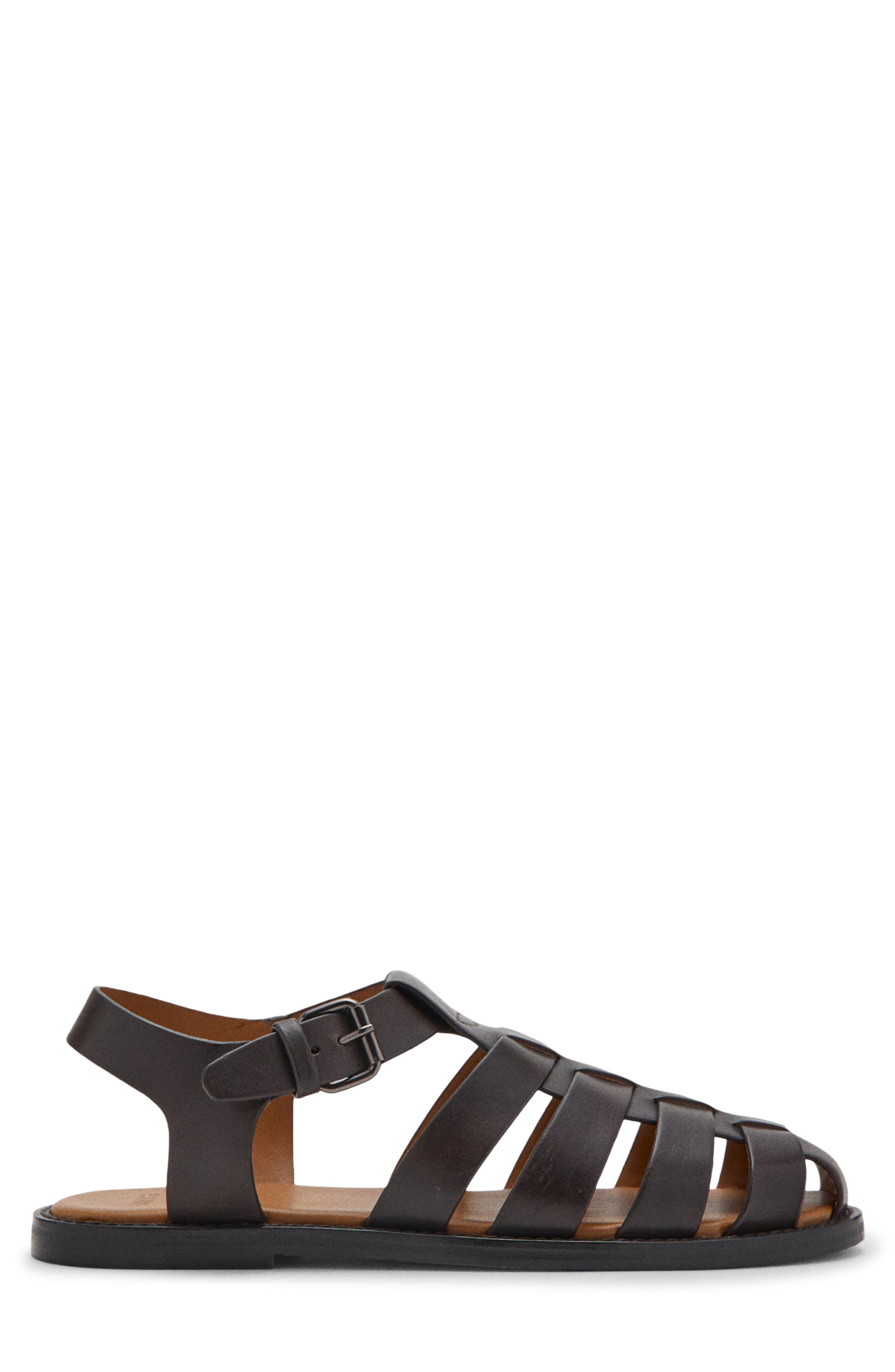Leather Fisherman Sandal, Alternate, color, BROWN