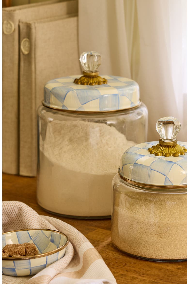 Sky Violet Check Large Kitchen Canister, Alternate, color, SKY CHECK
