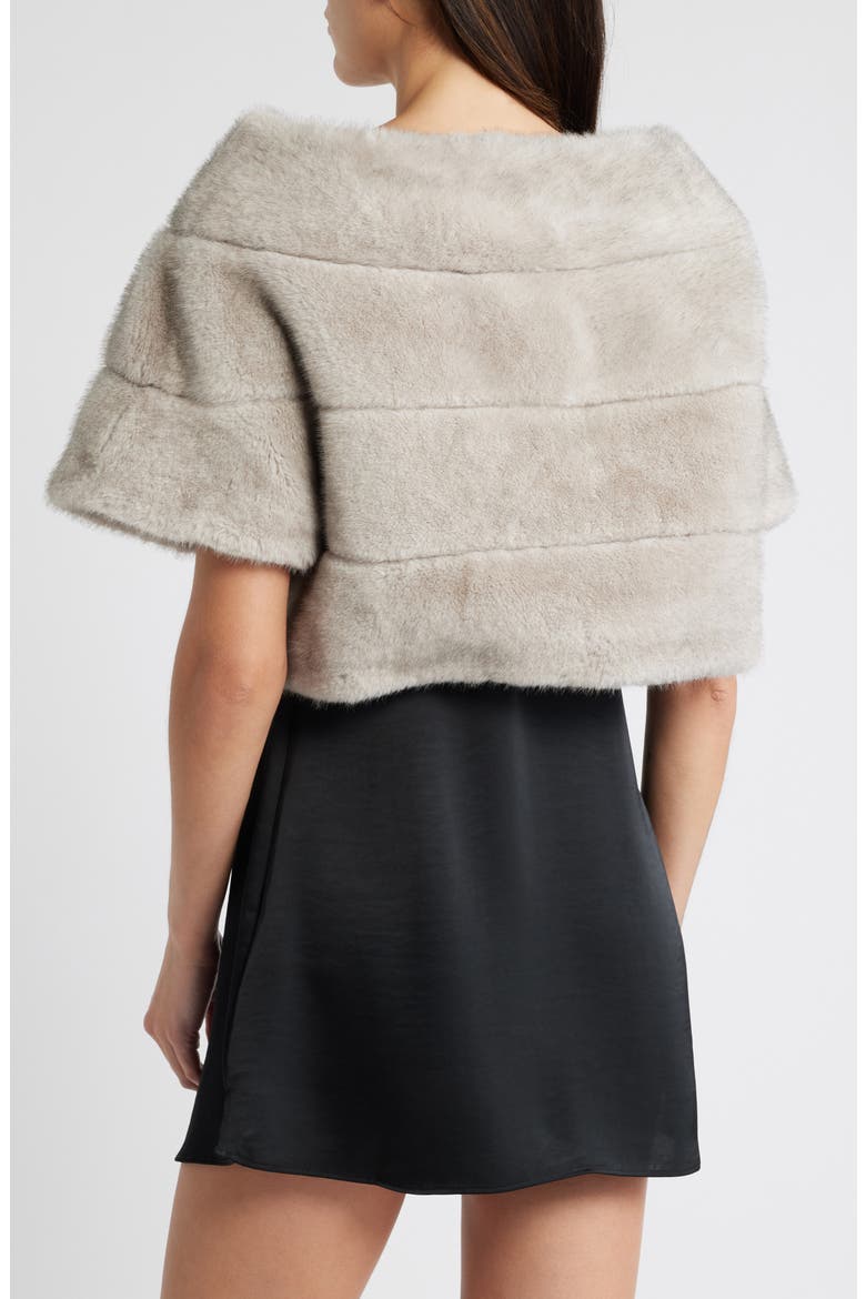 Faux Fur Crop Jacket, Alternate, color, SILVER/ BLUE