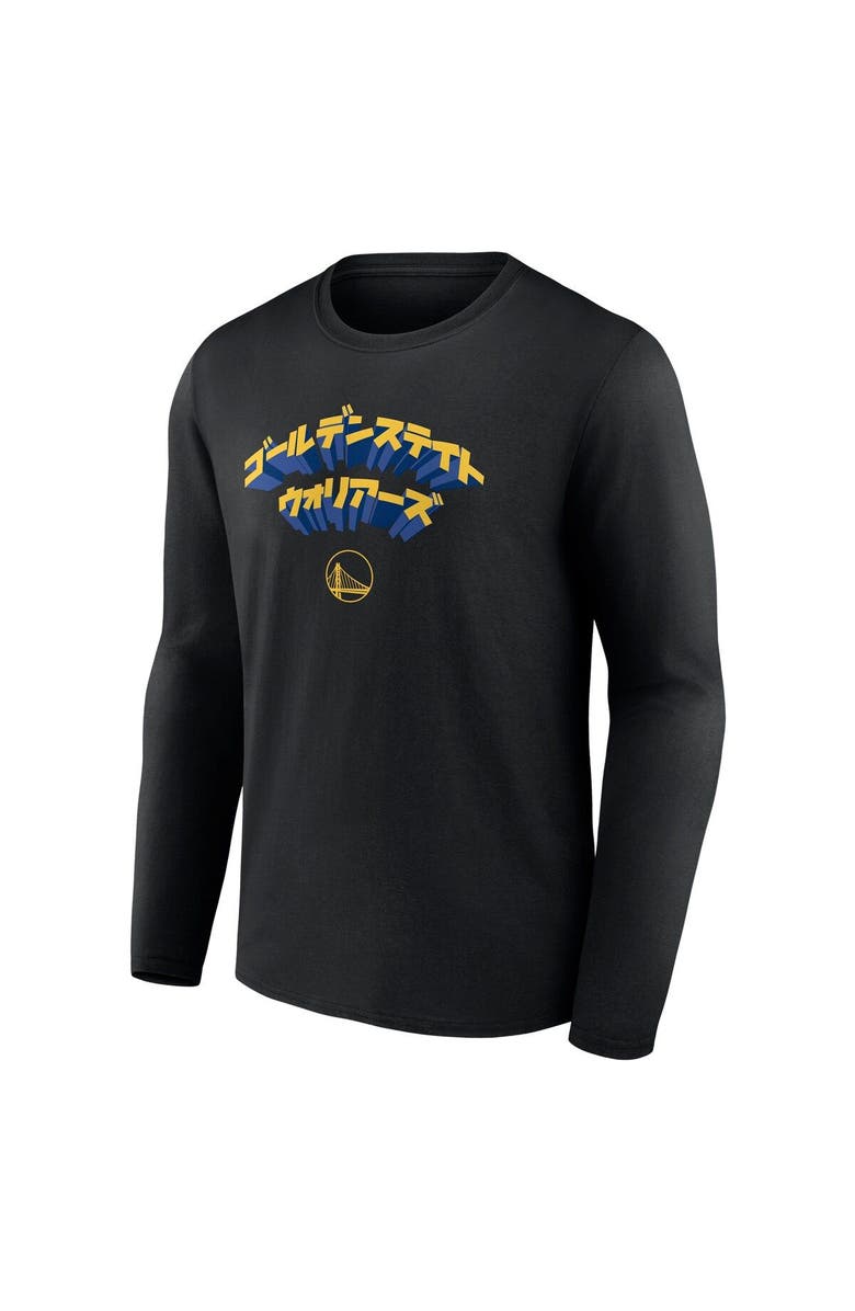 FANATICS Men's Fanatics Branded Golden State Warriors Japanese Heritage Long Sleeve T-Shirt, Alternate, color, Black