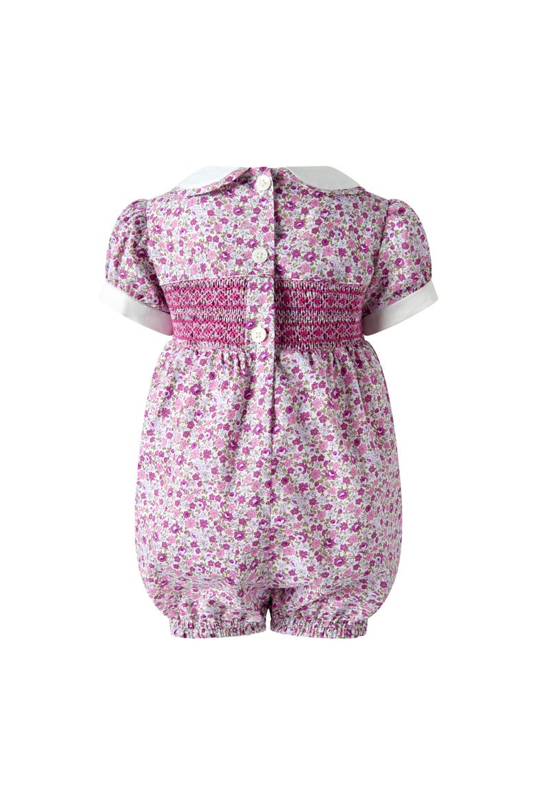 Ditsy Floral Smocked Babysuit, Alternate, color, Purple