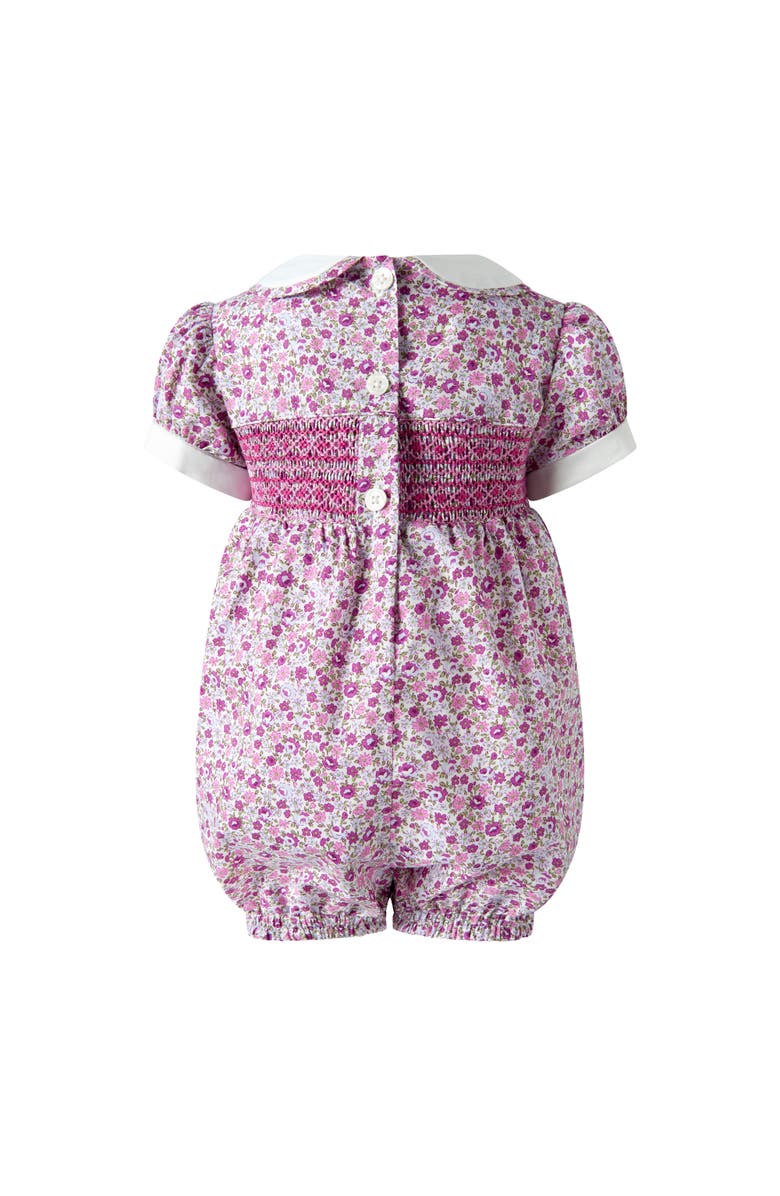 Rachel Riley Ditsy Floral Smocked Babysuit, Alternate, color, Purple