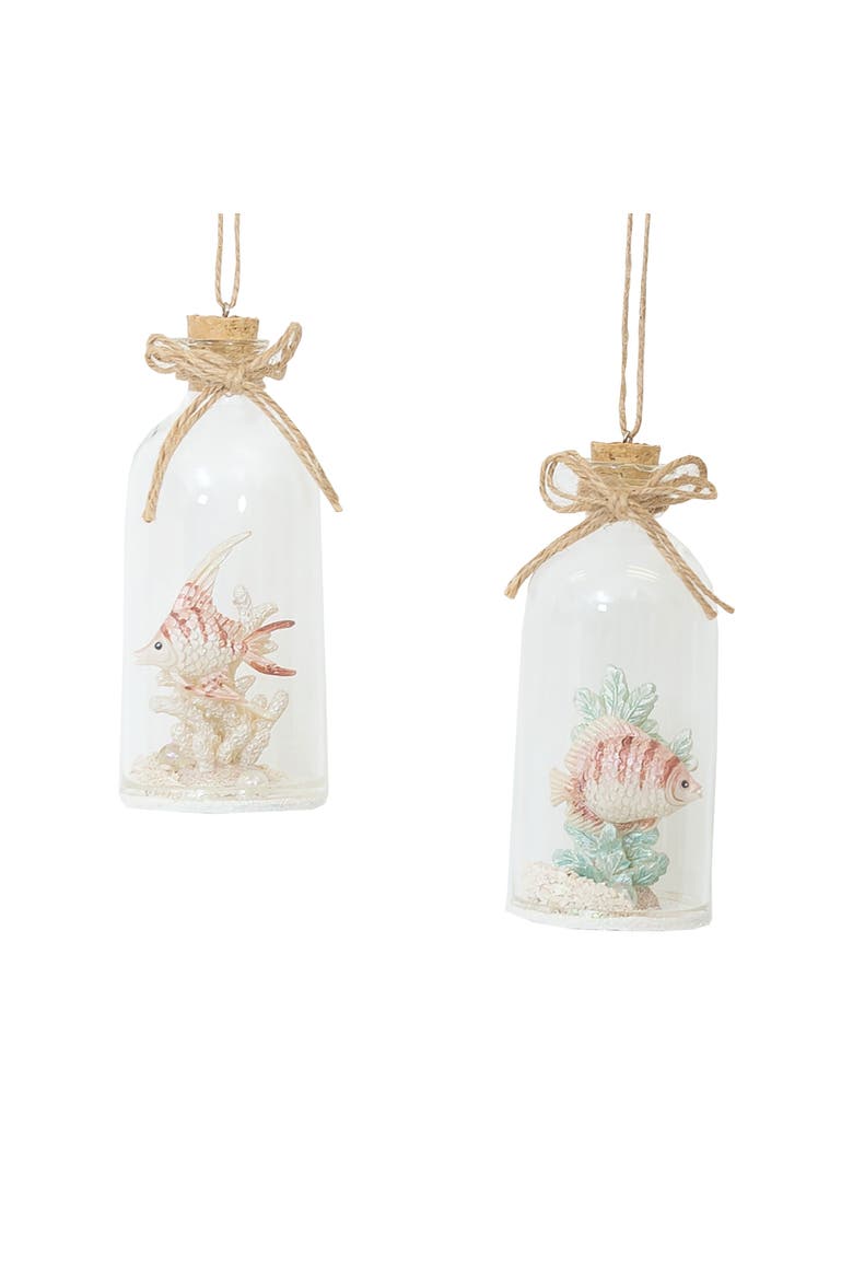 Sea Life in a Bottle Christmas Xmas Ornament A/2, Main, color, White