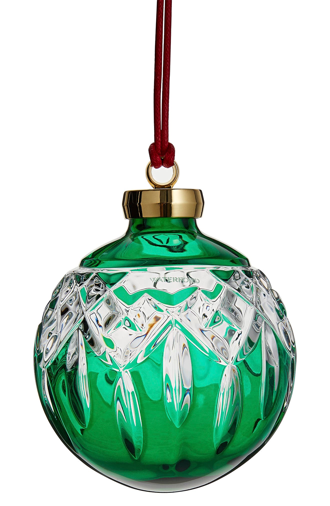 Waterford Lismore Bauble Crystal Ornament in Green 