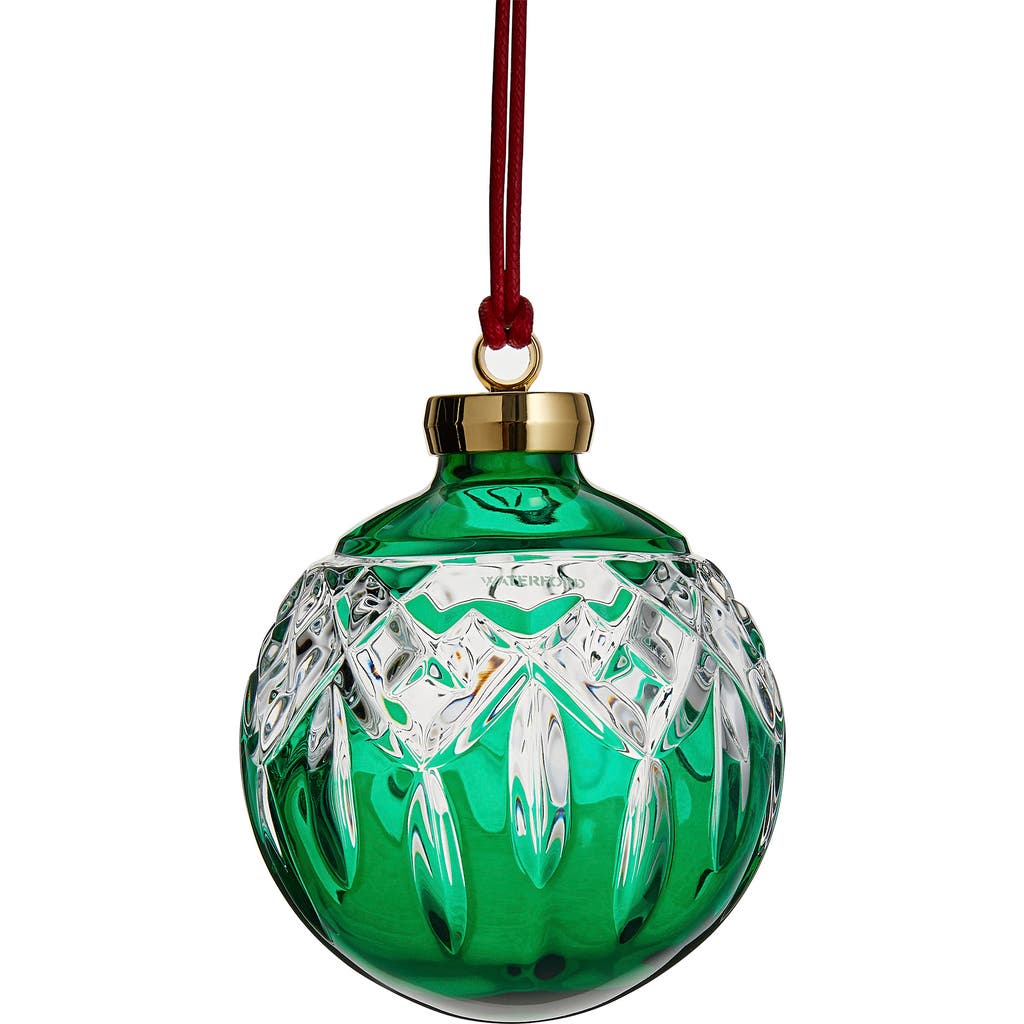 Waterford Lismore Bauble Crystal Ornament in Green