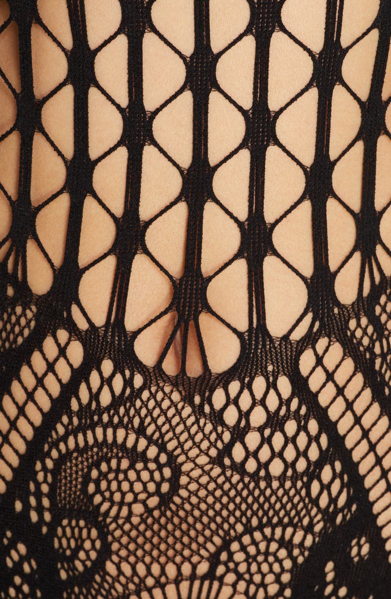 Hauty Cleopatra Elbow Sleeve Lace Thong Teddy, Alternate, color, 